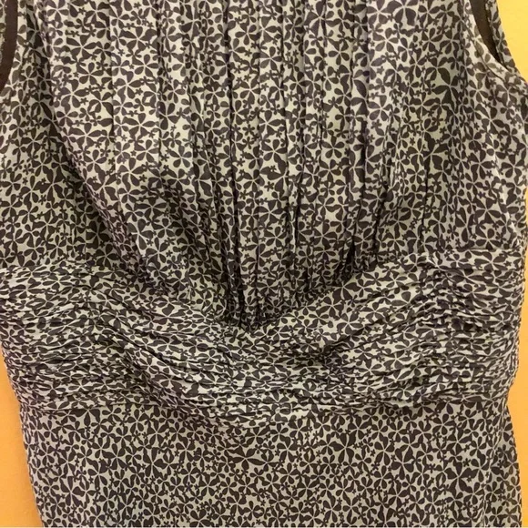 Talbots 100% Silk Ditsy Floral Sleeveless Midi Dress Blue 8 Petite - Picture 4 of 5